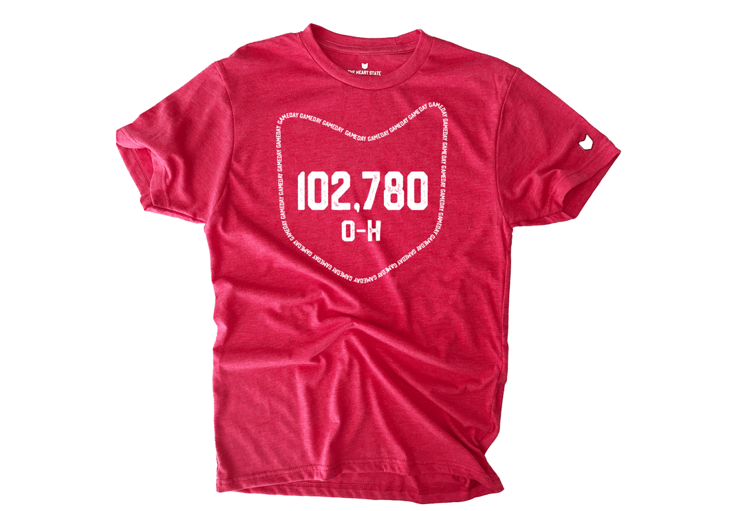 102,780 T-shirt celebrating Ohio Stadium’s fan capacity by The Heart State