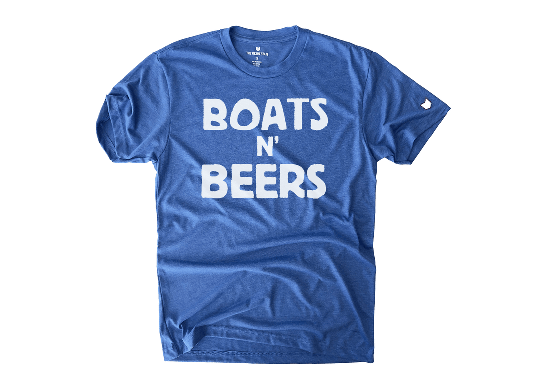 Boats n’ Beers T-shirt celebrating lake life and summer fun by The Heart State