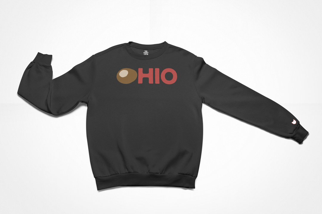 Nutty Ohio Fleece Sweatshirt featuring a buckeye design by The Heart State